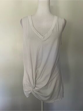 PHILANTHROPY White V-Neck Front-Knot Sleeveless Tank